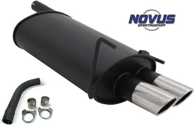 Image de Echappement sport Novus pour Mercedes Classe C W202 / W208 2x76mm SR-Design avec ABE