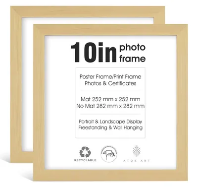 Obrázok produktu pre Sada fotolien, 2 kusy, 25x25 cm, štvorcové, drevený rám na zavesenie na stenu alebo na umiestnenie na stôl