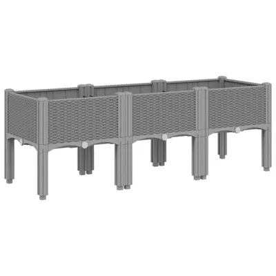 Produktbild von Pflanzkasten mit Beinen Hellgrau 120x40x42 cm PP