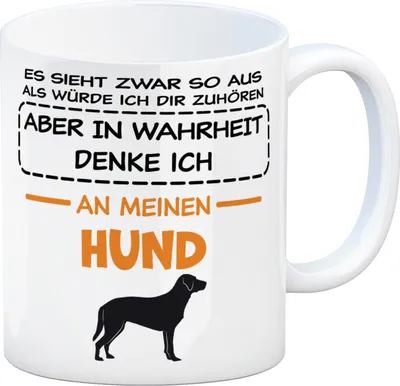Produktbild von In Wahrheit denke ich an Hunde Kaffeebecher