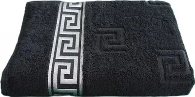 Produktbild von Medusa Badetuch 100x150 cm - Schwarz / Silber - Jacquard Webung / feinste Ringgarn Baumwolle / Hochflor Frottee mit Medusa Flachprägung und silberner Medusa Bordüre