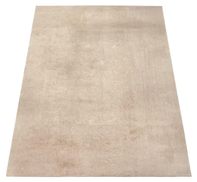 Produktbild von Waschbarer Teppich Wohnzimmer Kurzflor Einfarbiger Moderner Stil Weich Beige Grösse 120x160 cm