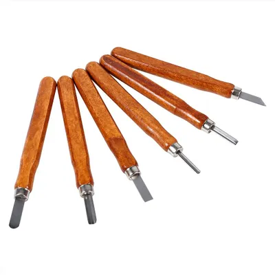 Image de Set d'outils pour sculpture sur bois Couteau Mini -Mei?el acier avec manche pour Craft Kit 6PCS/Set (set de 3 pie?ces) (6PCS)