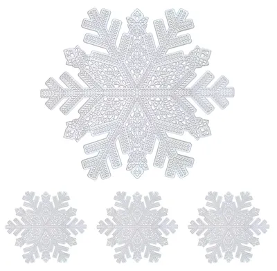 Platzsets Schneeflocken-Design, 4 Stück, Ø 44 cm, PVC