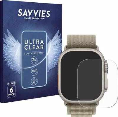 Produktbild von 6x Für Apple Watch Ultra 2 (49 mm) Schutzfolie Savvies Displayschutz Display Schutz Folie Klar Transparent