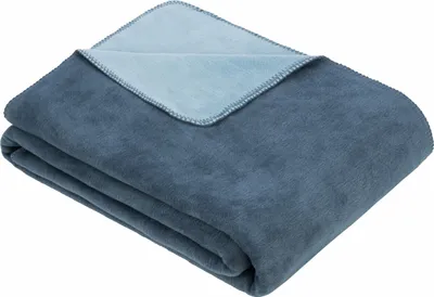 Produktbild von Ibena Kuscheldecke Dublin 150x200 cm - Baumwollmischdecke petrol/türkis zweifarbig, Wolldecke, Sofadecke kuschelweich