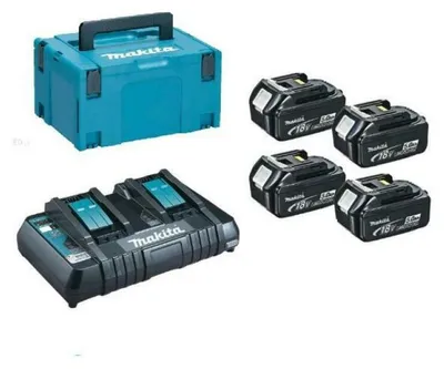 Obrázek produktu pro Makita 197626-8, Sada baterie a nabíječky, Lithium-ion (Li-ion), 5 Ah, 18 V, Makita, Černá, Modrá