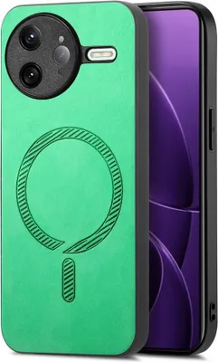 Immagine prodotto di Custodia MagSafe per Xiaomi Poco F7 Ultra - Cover posteriore Phonesta Retro Vegan Leather - Verde