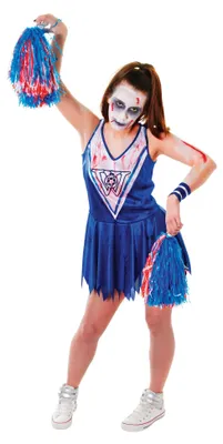 Produktbild von Bristol Novelty AC441 Zombie Cheerleader Kleid, weiß, UK Size 10-14