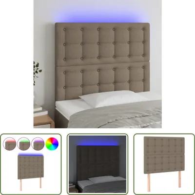 Produktbild von The Living Store LED Kopfteil Taupe 100x5x118/128 cm Stoff