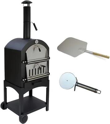 Immagine prodotto di Bc-elec - HPO01 Forno per pizza 157x50x64cm Forno per pizza con carbone, pietra refrattaria e termometro
