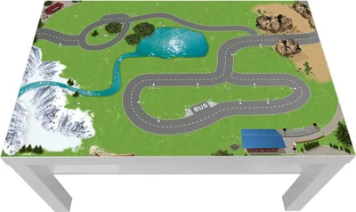 Produktbild von Eisenbahn / Holzeisenbahn Möbelfolie / Aufkleber - LCK13 - passgenau für den LACK Couchtisch (90 x 55 cm) von IKEA - In wenigen Minuten zum einzigartigen Spieltisch für Kinder! (Möbel nicht inklusive)