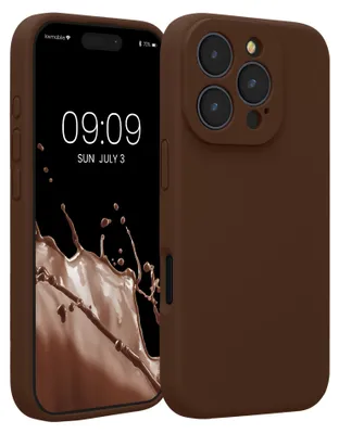Produktbild von kwmobile Handyhülle für Apple iPhone 16 Pro Hülle - gummierte Handy Silikon Case für iPhone 16 Pro - Schutzhülle Cover - Chocolate
