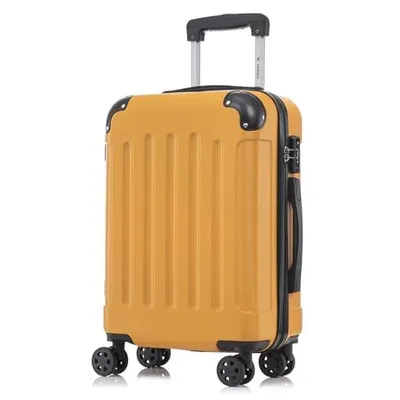 Produktbild von yonsly Premium Reisekoffer TSA-Schloss,YKK-Reißverschluss Hartschalen-Koffer Trolley Kabinenkoffer Rollkoffer Suitcase Handgepäck (Orange, XL)