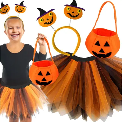 Produktbild von Halloweenkostüm für Mädchen, Kürbisrock, Outfit