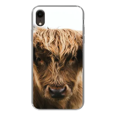 Produktbild von MuchoWow® Handyhülle Schutzhülle Hülle für iPhone XR Schottischer Highlander - Kuh - Gras - Tiere - Natur Silikon Softcase Handy Hülle - Schutzdeckel