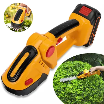 Produktbild von Heckenschere Grasschere, 2-in-1 kabellose elektrische Strauchschere, Hand-Rasentrimmer, 2 wiederaufladbaren Batterien