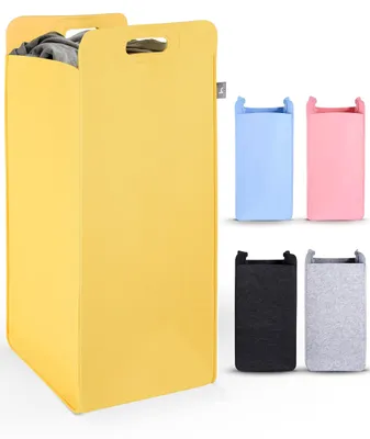 Image de HENNEZ Corbeille de rangement en feutre "Katy", 75 l - peu encombrante, pliable - avec poignées
