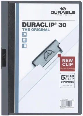 Obrázok produktu pre DURABLE 220057 Klemmappe DURACLIP 3mm D-grau