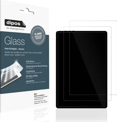 Produktbild von 2x Schutzfolie für Facetel Tablet 10 Zoll - Anti-Shock 9H Folie dipos Glass Kunststoffglas
