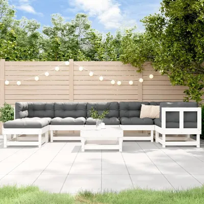 Produktbild von Design Möbel 8-tlg. Garten-Lounge-Set Weiß Massivholz Kiefer - 2024 Neu