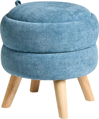 Produktbild von BELIANI Pouf blau Chenille-Stoff 40 x 41 cm mit Stauraum modernes Design