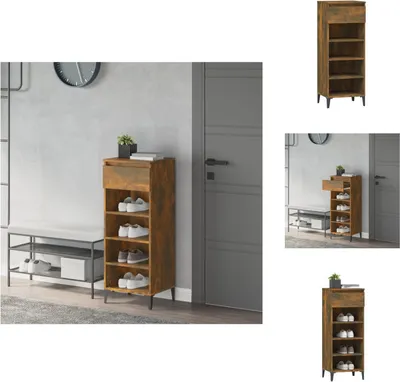Obrázek produktu pro vidaXL Botník kouřový dub 40x36x105 cm materiál na bázi dřeva - Botníky a skříně