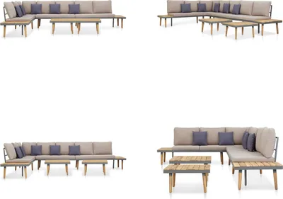 Produktbild von vidaXL 7 tlg. Garten Lounge Set mit Kissen Massivholz Akazie Braun - Garten-Lounge-Set - Garten-Lounge-Sets - Garten-Lounge-Set Aus Holz - Garten-Lounge-Sets Aus Holz