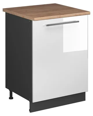Zdjęcie produktu dla Szafka pod zlew Vicco Fame-Line Biały wysoki połysk/Antracyt 60 cm, Model 63437
