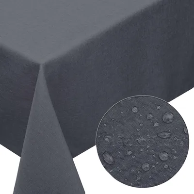 Produktbild von Melody® Premium Tischdecke Leinen-Optik abwaschbar mit Fleckschutz 130x260cm eckig grau