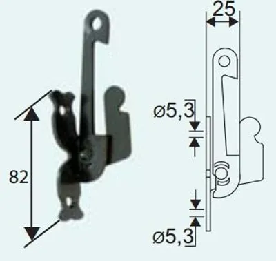 Image de Support sécurité sur platine TORBELcataphorèse noir pour espagnolette - 753014l