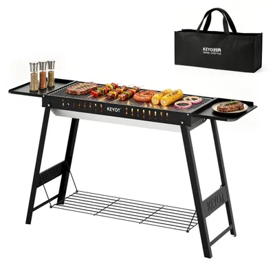 Imagen del producto de Barbacoa de carbón portátil. Diseño compacto. Peso: 6,9 kg. Ideal para jardín y camping