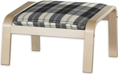 Produktbild von Dekoria Bezug für Poäng Hocker, schwarz- weiss, Hocker Poäng