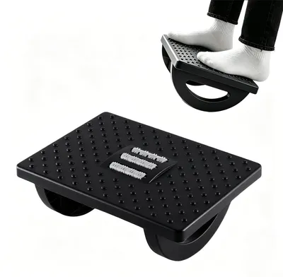 Ergonomische Fußstütze mit Massagefläche, Schwarz