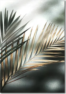 Produktbild von TPFLiving Kunstdruck LW-403 (OHNE RAHMEN) Poster - Leinwand - Wandbild - Hochauflösender Giclée-Druck, langlebig und hochwertig - Goldene Blätter - Wanddeko Wohnzimmer -  - Größe: 10x15cm