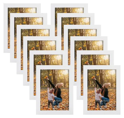 Immagine prodotto di Set di 12 cornici per foto EXYGLO, dimensioni 13x18 cm, cornici bianche per collage di foto da 18x13 cm