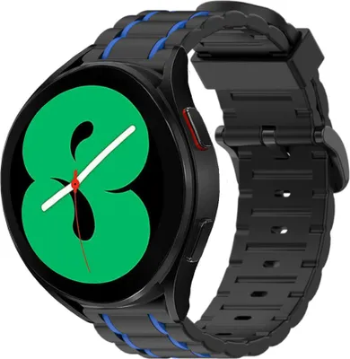 Produktbild von Strap-it Samsung Galaxy Watch 4 40mm Sportschnallenarmband (Schwarz/Blau)