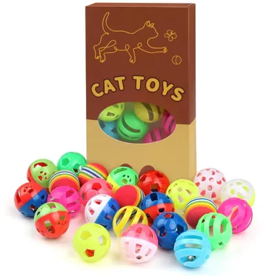 Image de Jouets pour chats : 24 balles avec son et clochettes, diamètre de 4 cm
