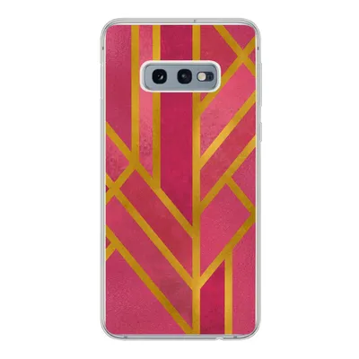 Produktbild von MuchoWow® Handyhülle Schutzhülle Hülle für Samsung Galaxy S10e Gold - Rosa - Geometrisch Silikon Softcase Handy Hülle - Handy