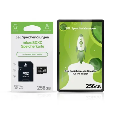Produktbild von microSD Speicherkarte S&L für Samsung Galaxy Tab S5e - Speicherkapazität: 256 GB