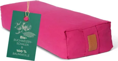 Produktbild von #DoYourYoga Yoga-Bolster Paravati - gefüllt mit -Buchweizenschalen - 67x22x13cm - Pink