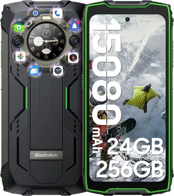Produktbild von Blackview BV9300 Pro(24GB+256GB) Outdoor Smartphone Ohne Vertrag, 6.7'' FHD+ 120Hz 1.32'' Zurück Dsiplay Outdoor Handy, 15080mAh 33W mit 64MP+32MP