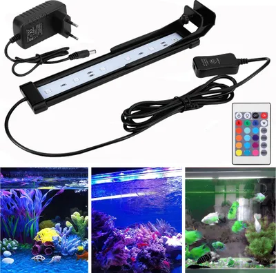 Produktbild von 22cm LED Aquarium Lampe Dimmbar RGB Tank Leuchte Versenkbare Aufsatzleuchte Aquarien Beleuchtung