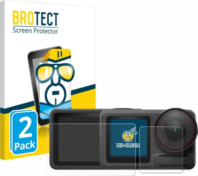 Produktbild von 2x Für DJI Osmo Action 5 Pro Schutzfolie BROTECT Displayschutz Display Schutz Folie Klar Transparent