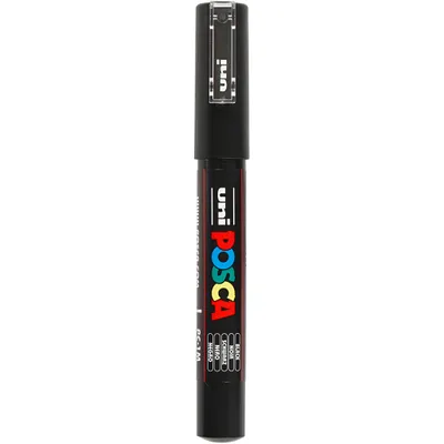 Produktbild von POSCA PC-1MC Schwarz, Schwarz, Mehrfarbig, 1 Farben, Extrafein, Tinte auf Wasserbasis, Rundspitze