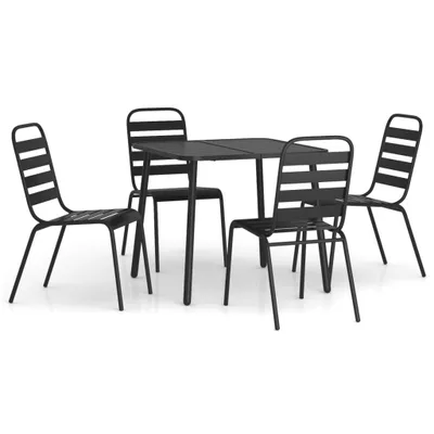 Produktbild von 5-tlg. Garten-Essgruppe Anthrazit Stahl