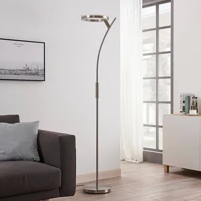 Produktbild von Lindby - Moderne Stehleuchte I Stehlampe I Standleuchte I Lampe I Leuchte aus Aluminium inkl. LED und Dimmer - Darion Dimmer I Dimmbar I Wohnzimmer I Schlafzimmer I Deckenfluter - Stahl Länglich - I (nicht austauschbare) LED