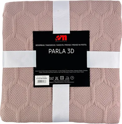 Produktbild von Tagesdecke Steppdecke Bettüberwurf Parla 3D Puderrosa 220x240 cm