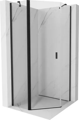 Produktbild von Mexen Mist Fünfeck-Duschkabine Pendeltür 100 x 100 cm, transparent, schwarz - 8A8-100-100-70-00