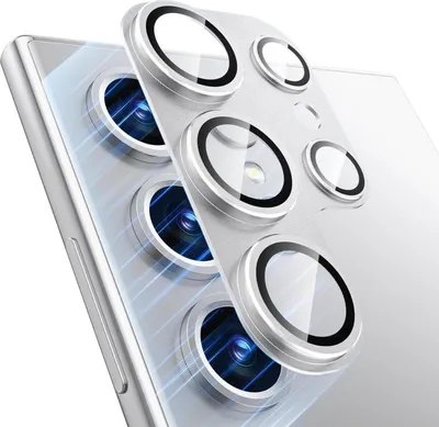 Produktbild von Samsung Galaxy S24 Ultra 5G Kamera Schutzglas 9H Härte HD Metallglas Silber